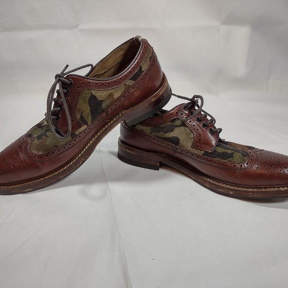 Aldo camo and brown oxford shoes men\'s size 8 leather dressy career main image 8